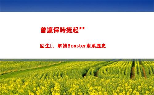 曾讓保時捷起死回生，解讀Boxster車系歷史